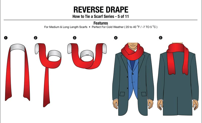 tie scarf - reverse drape